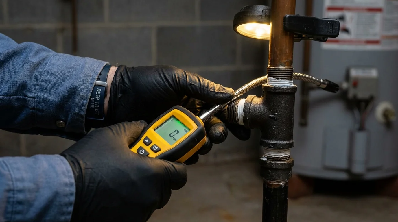 Gas leak detection with electronic sniffer by Johns Plumbing LLC in Stratford